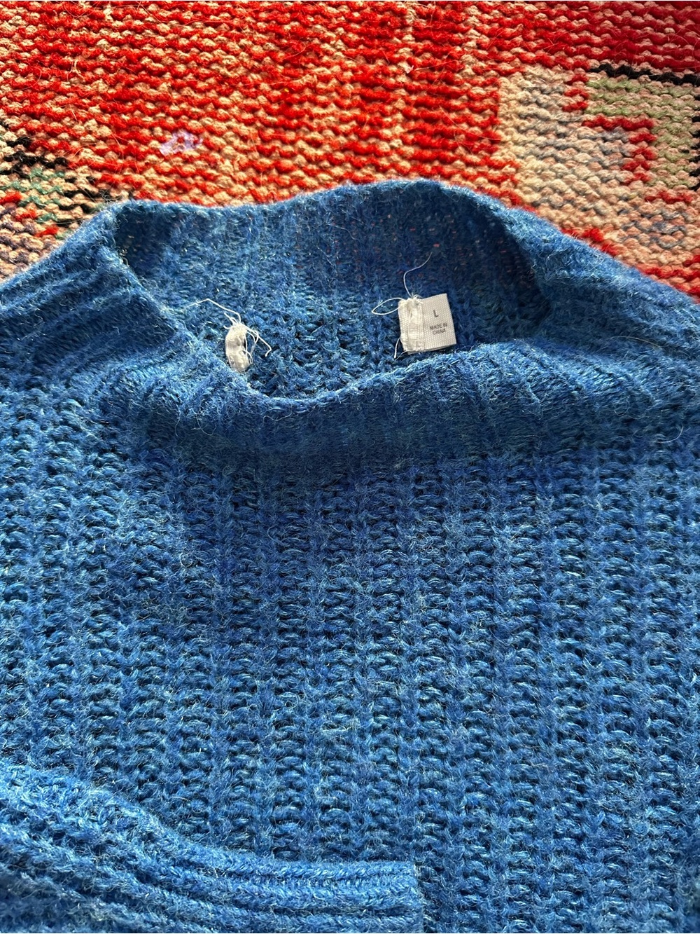 Cropped Cozy Blue Knit Sweater - Picture 2 of 3